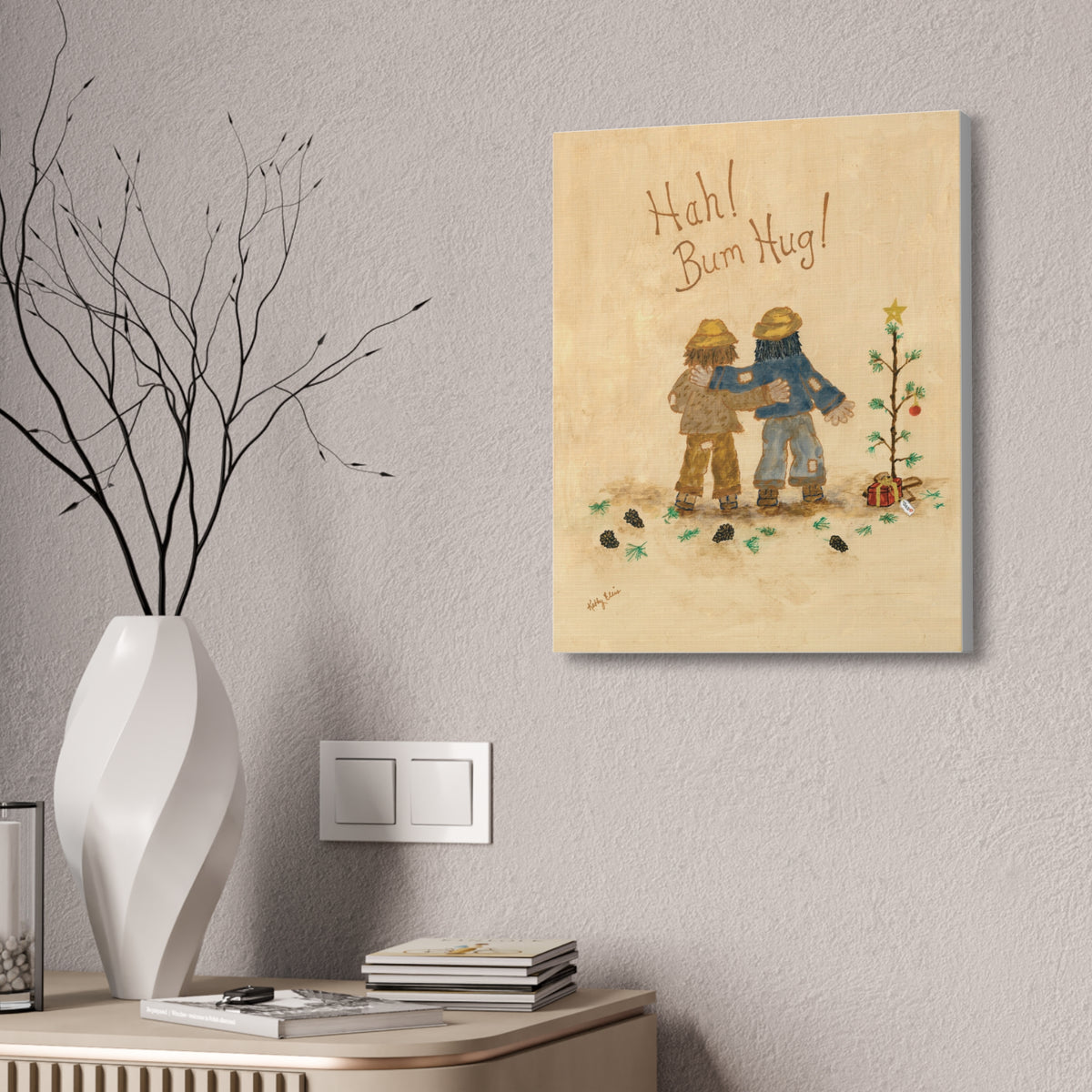 Hah! Bum Hug! – 16×20 Christmas Canvas Print