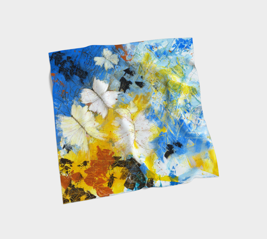 Flight Through Chaos — Square Poly Chiffon Scarf