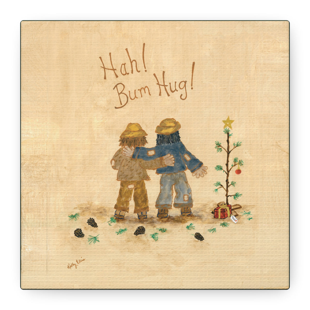 Hah! Bum Hug! – Square Christmas Canvas Print