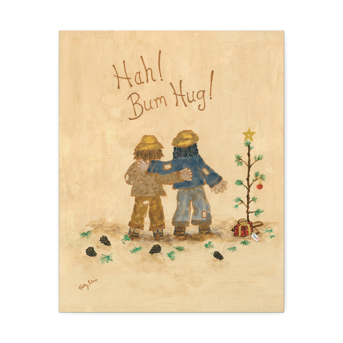 Hah! Bum Hug! – 16×20 Christmas Canvas Print