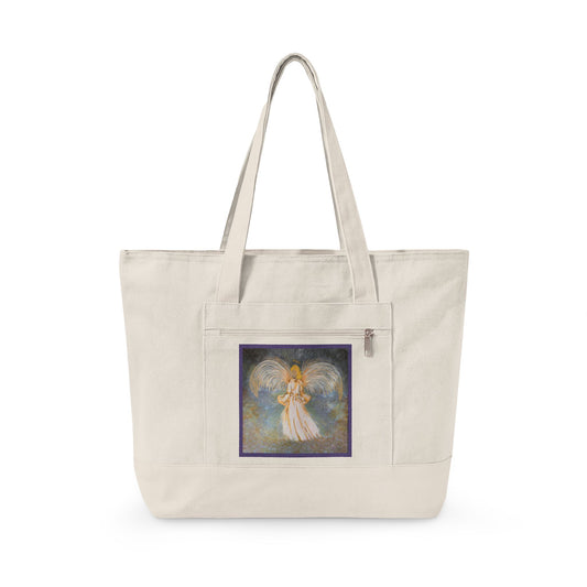 Zippered Canvas Tote