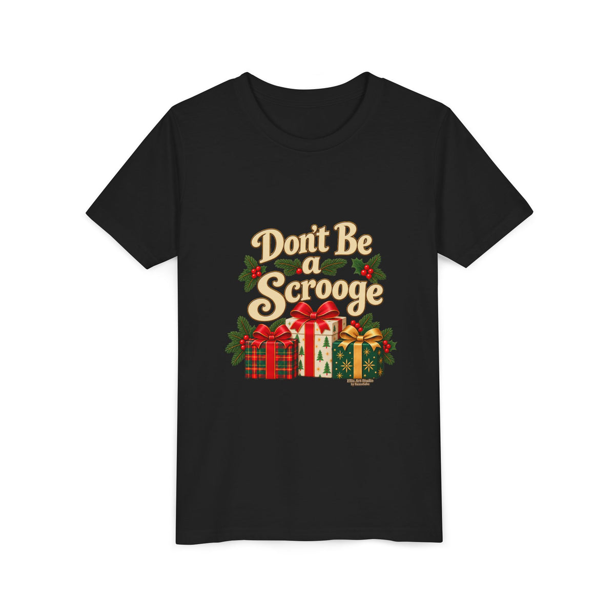 Don't Be A Scrooge - Youth Short Sleeve Tee - Dark Colors
