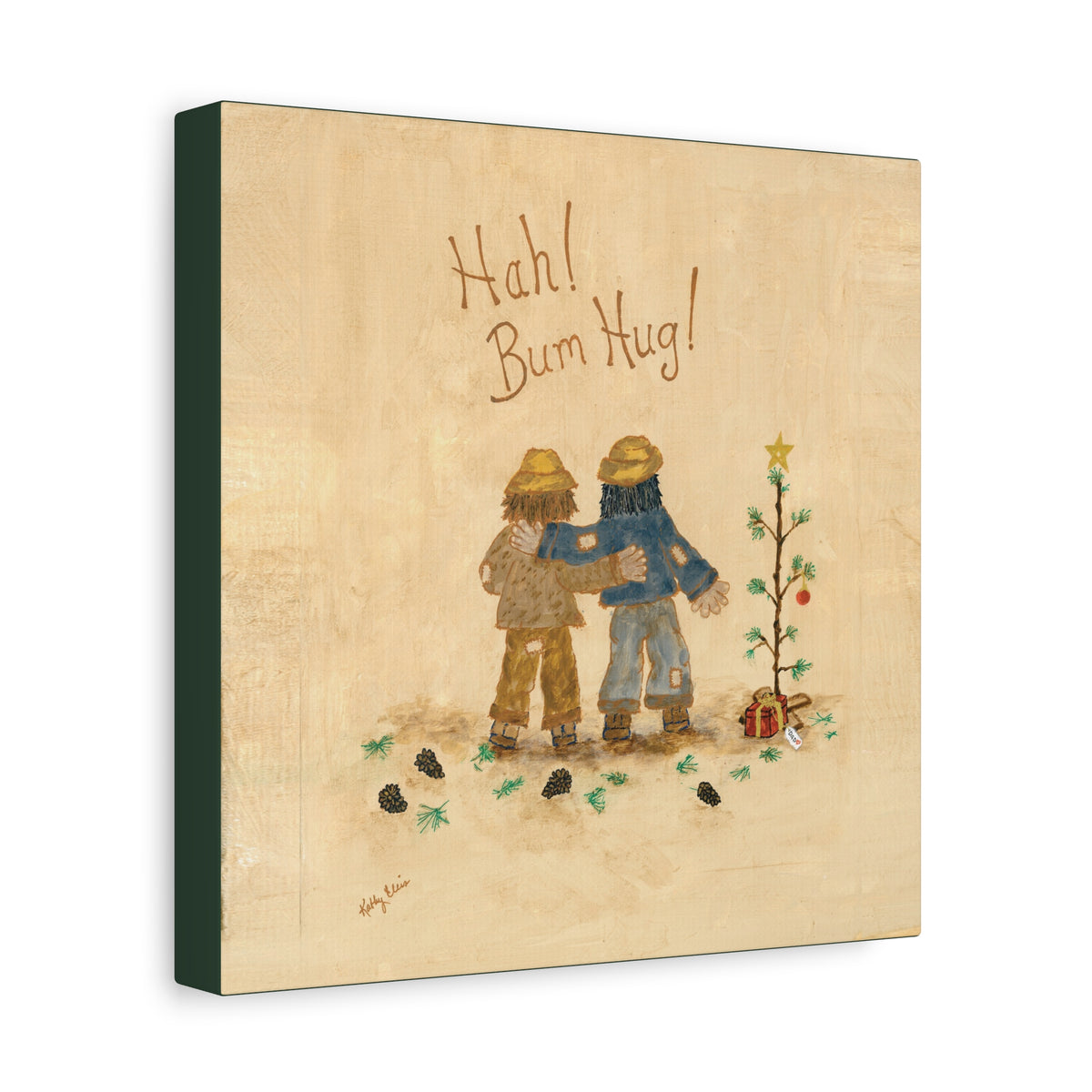 Hah! Bum Hug! – Square Christmas Canvas Print