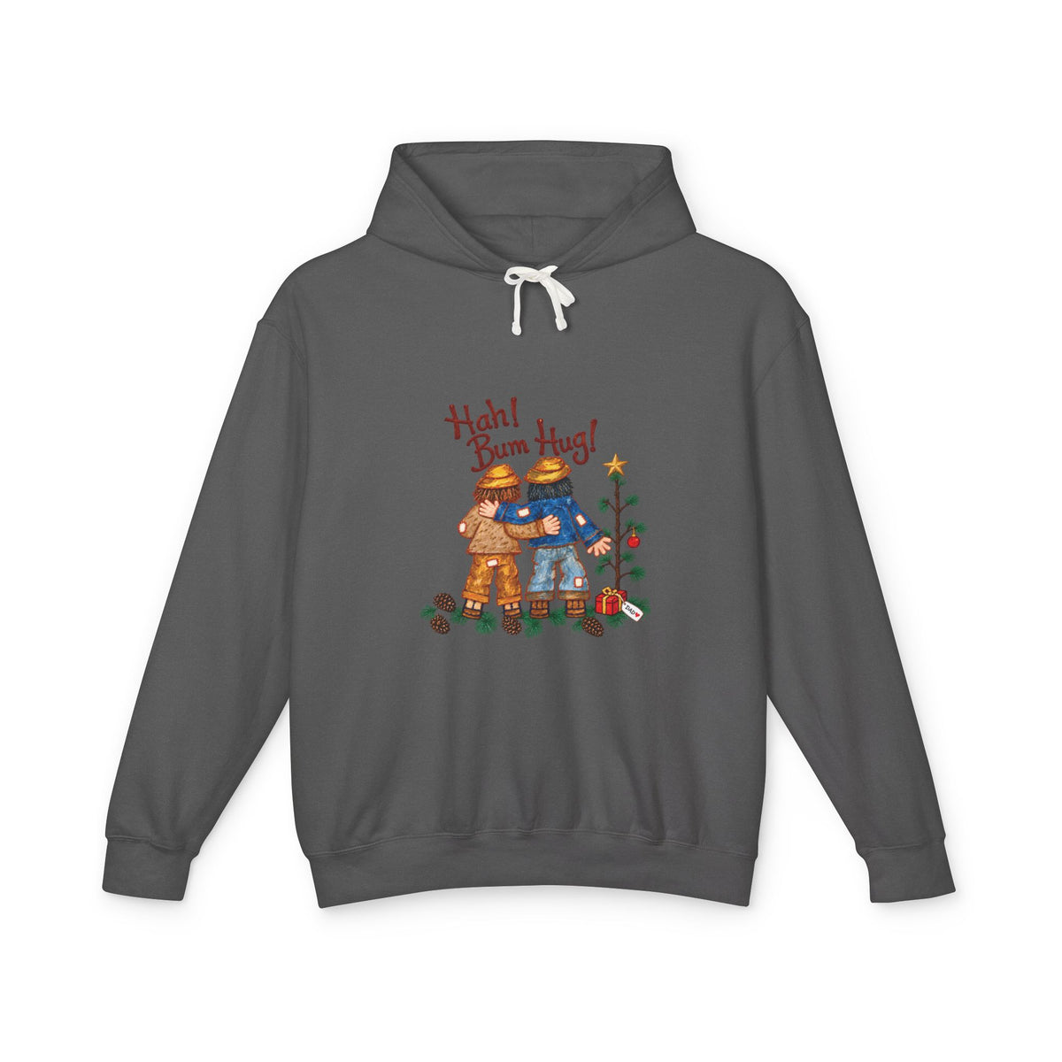 Hah! Bum Hug! Lightweight Christmas Hoodie | Ellis Art Studio