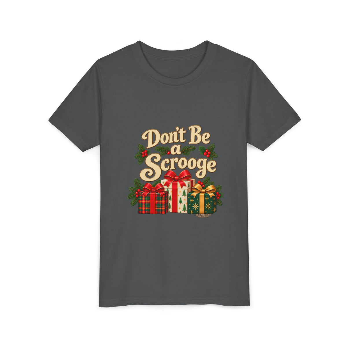 Don't Be A Scrooge - Youth Short Sleeve Tee - Dark Colors
