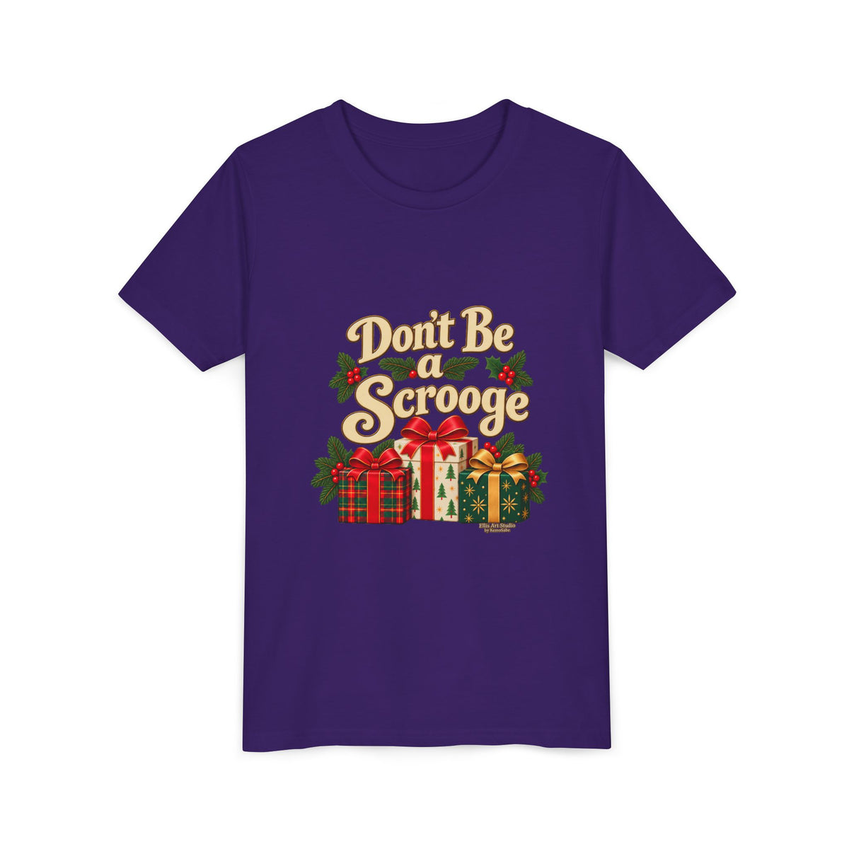 Don't Be A Scrooge - Youth Short Sleeve Tee - Dark Colors