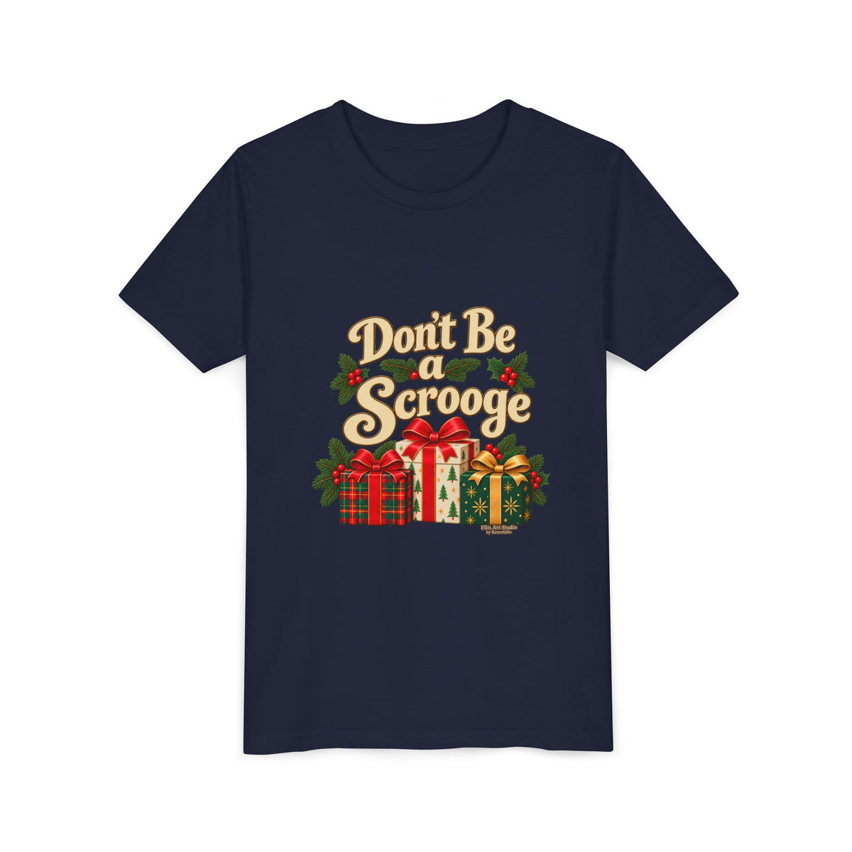 Don't Be A Scrooge - Youth Short Sleeve Tee - Dark Colors