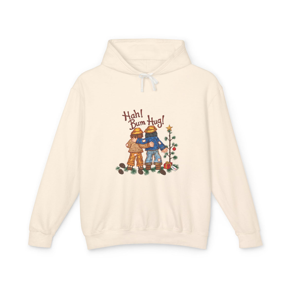 Hah! Bum Hug! Lightweight Christmas Hoodie | Ellis Art Studio