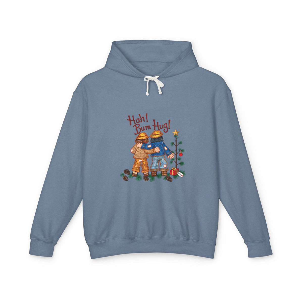 Hah! Bum Hug! Lightweight Christmas Hoodie | Ellis Art Studio