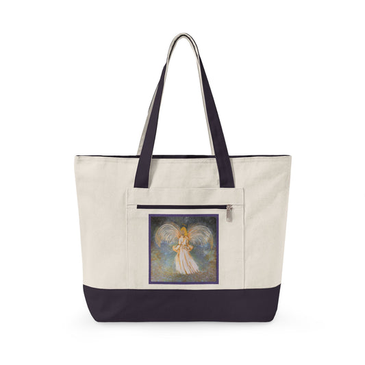 Zippered Canvas Tote