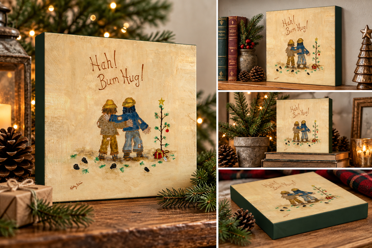 Hah! Bum Hug! – Square Christmas Canvas Print