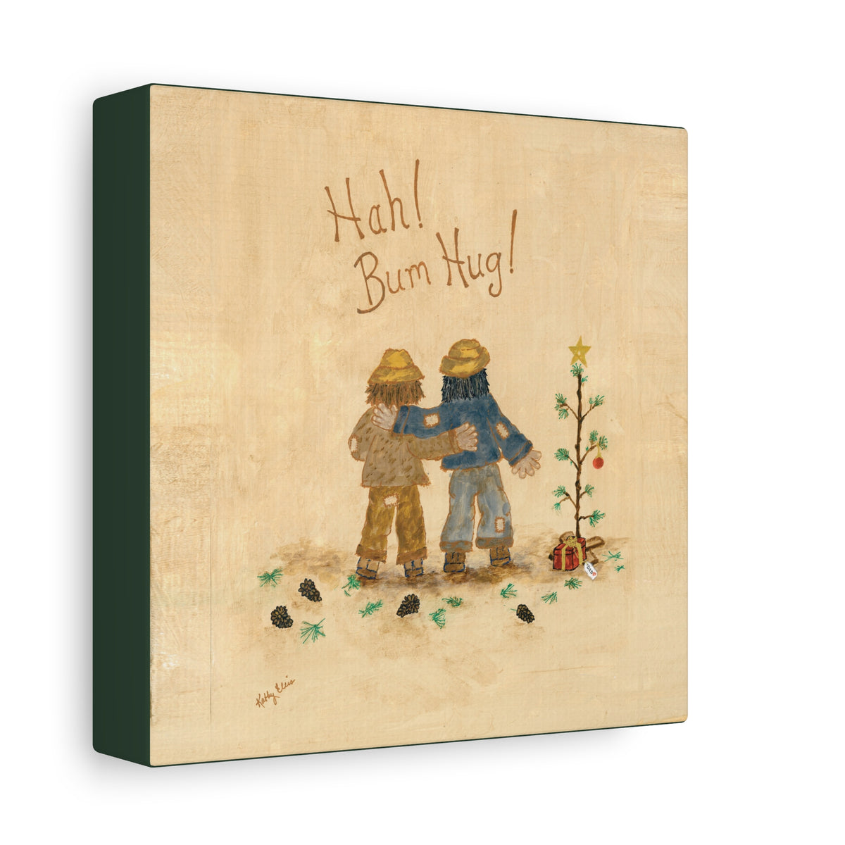 Hah! Bum Hug! – Square Christmas Canvas Print