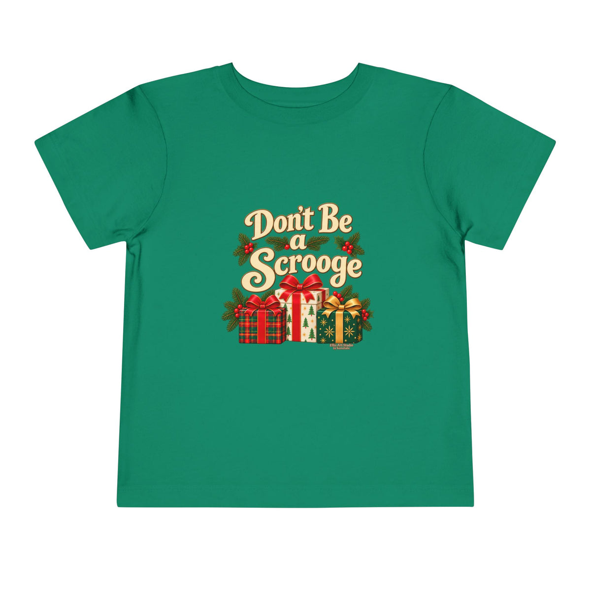 Don't Be A Scrooge - Toddler Short Sleeve Tee - Dark Colors