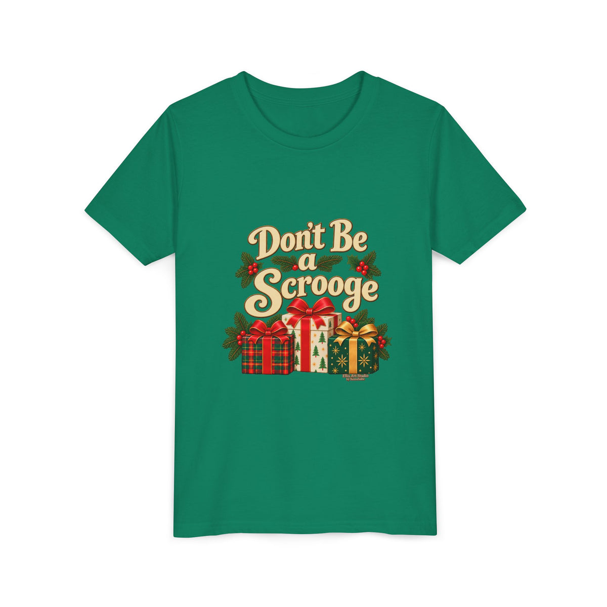Don't Be A Scrooge - Youth Short Sleeve Tee - Dark Colors