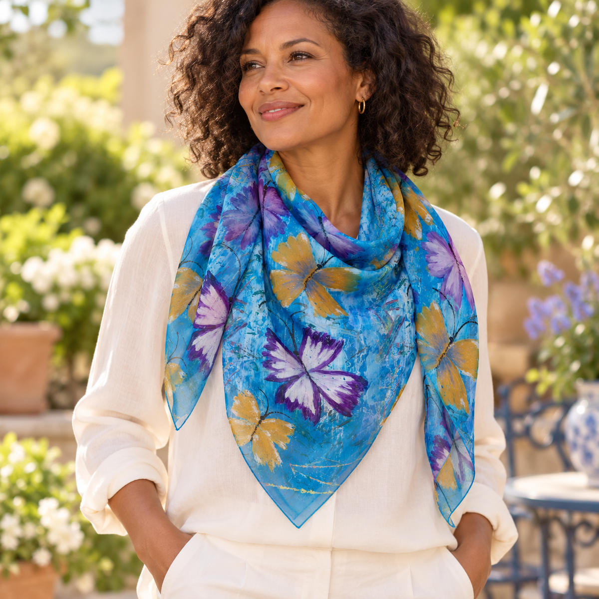 Poly Carty Where Joy Takes Flight - Poly Chiffon Scarf – Ellis Art Studio