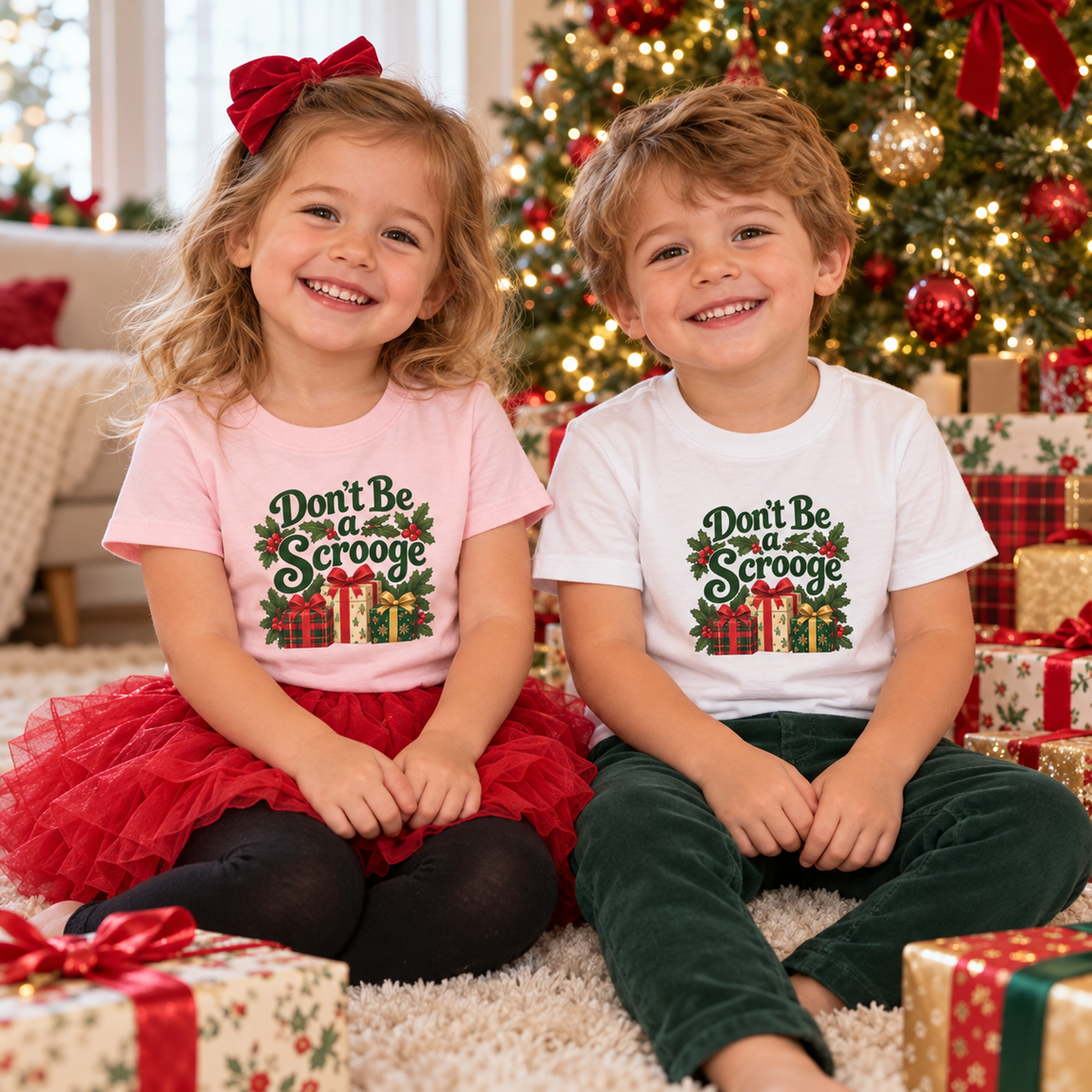 Don’t Be a Scrooge - Toddler Short Sleeve Tee- Light Colors