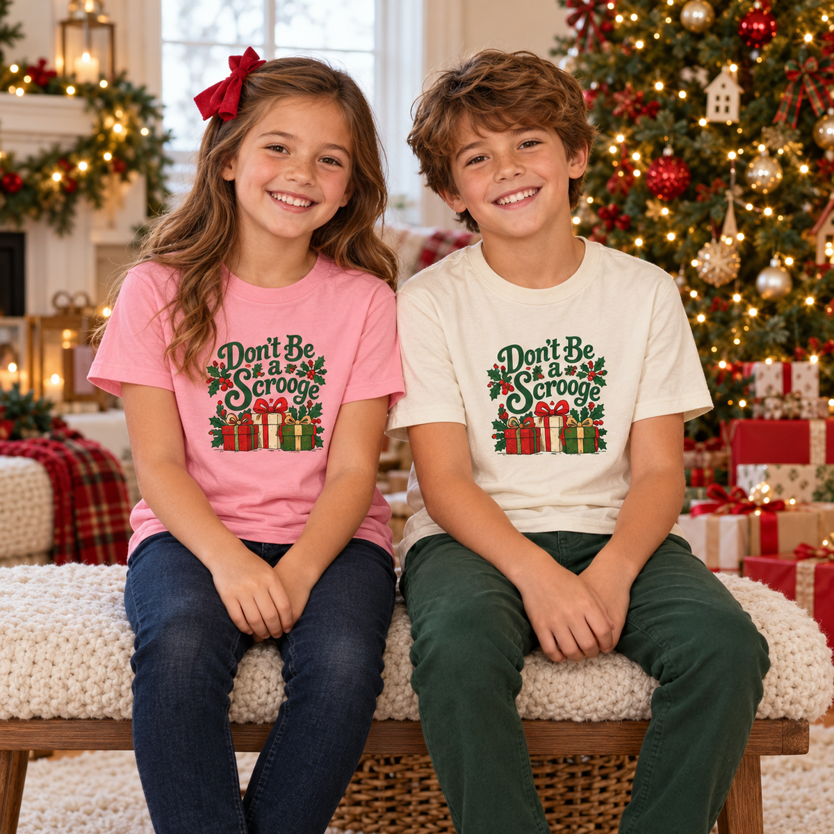 Don't Be a Scrooge - Youth Short Sleeve Tee- Light Colors