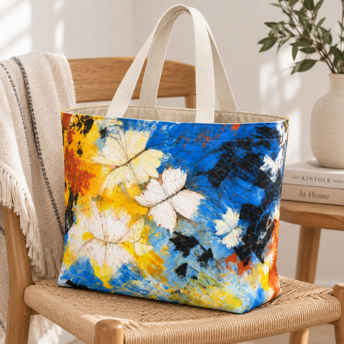 Flight Through Chaos – Large Cotton Art Tote Bag